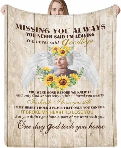 Vista 19 de Manta personalizada con imagen, mantas de memoria personalizadas para perros, hechas en Estados Unidos, imagen personalizada para pérdida de 1 Foto