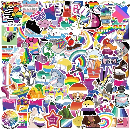 Vista 6 de Pegatinas de Orgullo Trans, 50 PIEZAS Adhesivos Transgénero FTM al Por Mayor para Accesorios de Celebración de Orgullo Trans, Desfiles, Decoración