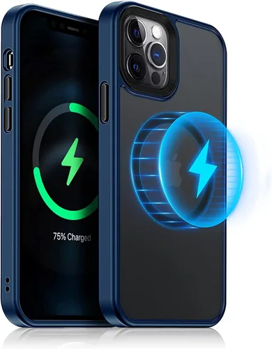Vista 11 de Meifigno- Funda magnética diseñada para el iPhone 12 Pro Max, [protección de grado militar y compatible con MagSafe], parte trasera mate translúcida