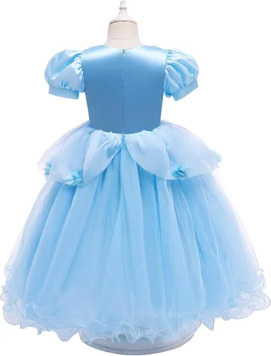 Vista 9 de Hellet Disfraces de princesa para niñas, manga abombada, disfraz de fiesta de cumpleaños con accesorios