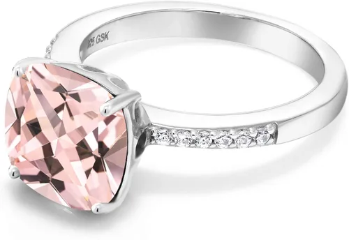Vista 71 de Gem Stone King Anillo de compromiso de plata de ley 925 con piedra preciosa de corte cojín de 0.39 pulgadas Anillo de compromiso de aniversario