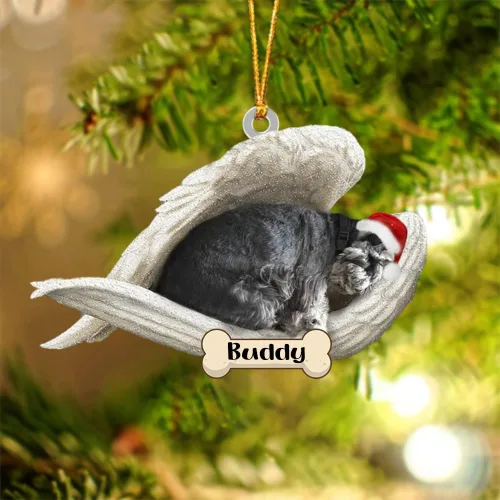 Vista 125 de Afghan Hounds - Adorno de Navidad con alas de ángel durmiente, recuerdo personalizado para perros 2024, adorno de forma acrílica, regalos