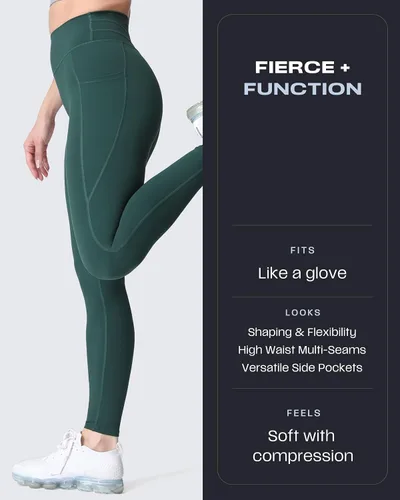 Vista 26 de Aoxjox Trinity - Pantalones de yoga de cintura alta con bolsillos para mujer, control de abdomen, cintura cruzada, leggings de entrenamiento suaves