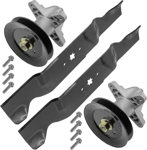 Vista 5 de Caltric 918-05137 942-0677B Husillo y cuchilla compatible con Cub Cadet MTD Troy-Bilt Toro Stens Juego de 2