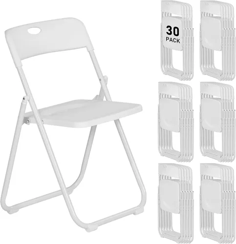 Vista 12 de Paquete de 6 sillas plegables de plástico negro, silla plegable Nuevo Negro