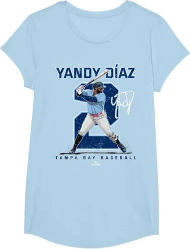 Vista 8 de Camiseta Number and Portrait Yandy Diaz Tampa Bay MLBPA, Negro