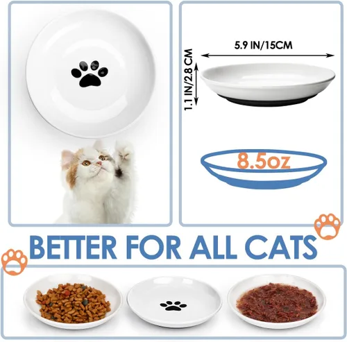 Vista 4 de Cuenco de comida para gatos, diseño antifatiga para gatos, paquete de 3 (3 patas)