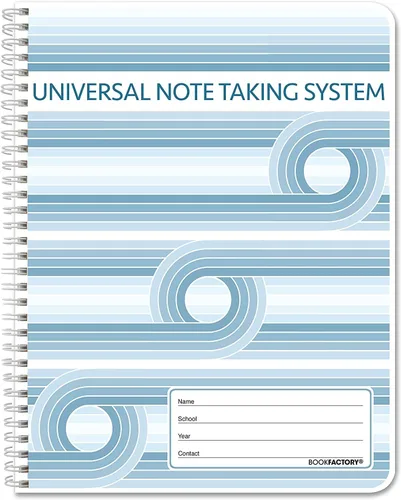 Vista 11 de BookFactory Sistema universal de toma de notas (notas Cornell) / cuaderno para tomar notas - 120 páginas, 8'' x 10'' - cubierta encuadernada