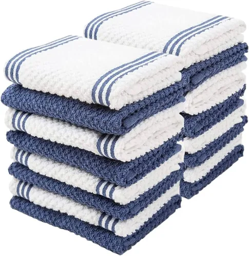 Vista 14 de SIMPLI-MAGIC Paquete de 12 paños de cocina de 24 x 24 pulgadas – 100% algodón, sin pelusas, paños de cocina de alta absorción, perfectos para Saco