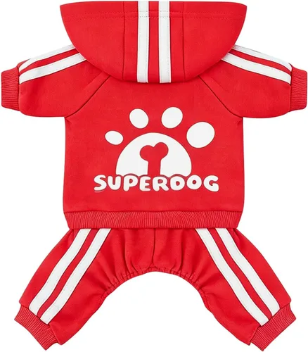 Vista 6 de Sudadera con Capucha para Perros de 4 Patas Mono para Perros Pequeños Ropa para Cachorros Sudadera Pullover para Perros Suéter de Algodón Abrigo