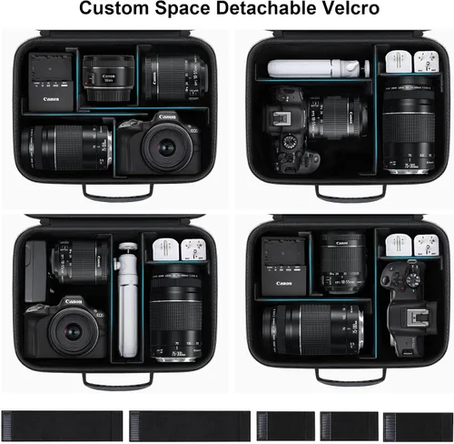 Vista 5 de Canboc Funda de transporte para cámara Sony Alpha ZV-E10/ZVE10 II/ZV-E1/7 IV/ 7R V/ 6700/ a6400/ Canon EOS Rebel T7/R50/R50 V sin espejo, bolsa