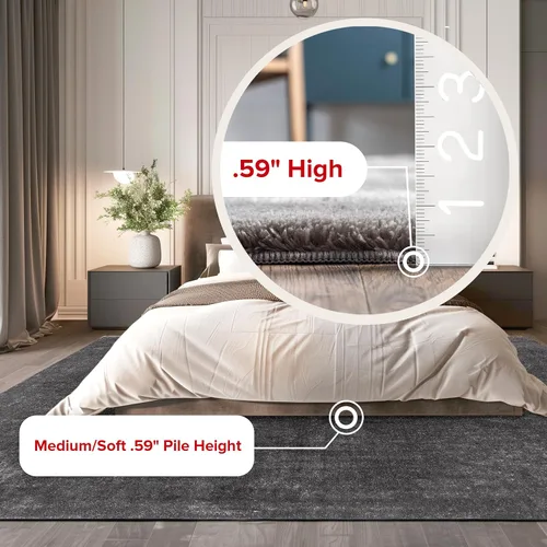 Vista 2 de nuLOOM Alfombra de Área Redonda Cozy Plush SuperiorWash de 6 pies, lavable a máquina, antideslizante, alfombra shag suave y esponjosa para sala