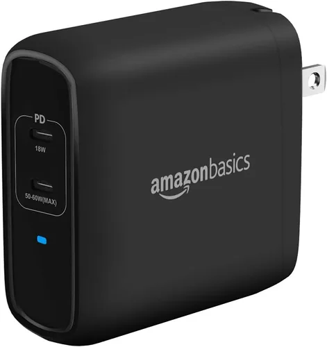 Vista 13 de Amazon Basics Cargador de pared USB-C GaN de 30W de un puerto con Power Delivery PD para tabletas y teléfonos