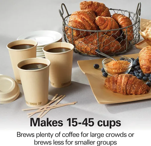 Vista 9 de Hamilton Beach Urna de café de 45 tazas y dispensador de bebidas calientes, color plateado Fast Brewing 1 Minute Per Cup Makes 15-45 Cups