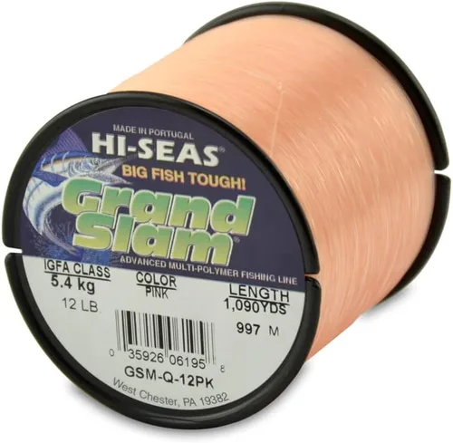 Vista 44 de HI-SEAS Línea de pesca de monofilamento Grand Slam - Fuerte y resistente a la abrasión en transparente, rosa, verde, azul humo, amarillo Amarillo