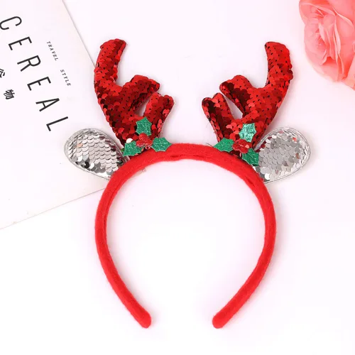 Vista 2 de Accesorios para el cabello de Navidad, fiesta de elfos, disfraz de cornamenta de reno de Navidad, diademas para fiestas de Navidad