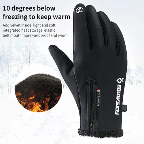 Vista 6 de Guantes de nieve y snowboard impermeables, guantes de invierno mejorados para hombres y mujeres con pantalla táctil cálida, guantes de esquí a