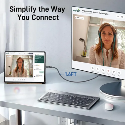 Vista 6 de Acer Cable USB C a puerto de pantalla de 1.65 pies