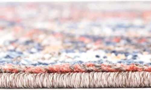 Vista 5 de Unique Loom Aramis Collection - Alfombra de área (2 pies x 3 pies 1 pulgada, rectangular, rojo óxido/azul)