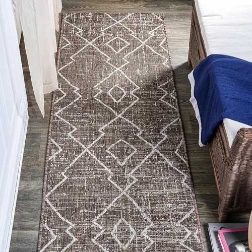 Vista 9 de Eyely BMS128A-28 - Alfombra tribal de Papá Noel Mónica Carwa con diseño de enrejado de diamantes para interiores y exteriores, estilo bohemio