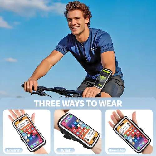 Vista 2 de Soporte de teléfono para correr, correa Frearm para iPhone Pro Max Plus SE (16/15/14/13/12/11/X/XR) Galaxy S24/S23/S22/S21, accesorios impermeables