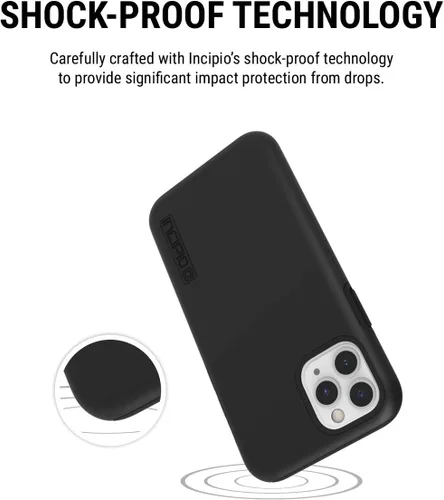 Vista 2 de Incipio DualPro - Funda de doble capa para Apple iPhone 11 Pro con protección flexible contra caídas que absorbe los golpes, color negro