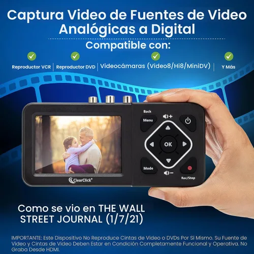 Vista 2 de ClearClick Convertidor de video a digital 2.0 (segunda generación) - Graba video de VCR, cintas VHS, AV, RCA, Hi8, videocámara, DVD, sistemas