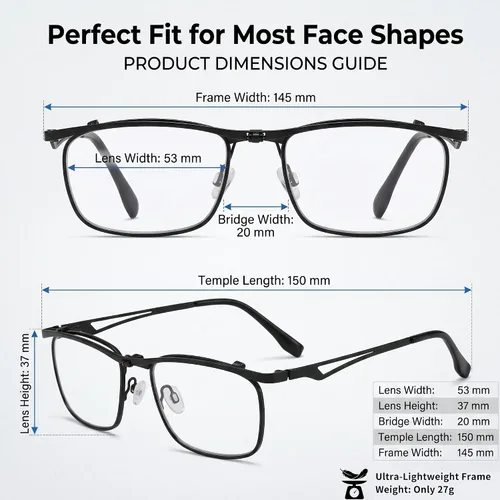 Vista 5 de Hubeye Flip Top Metal Blue Light Filter Reader Unisex Silvery