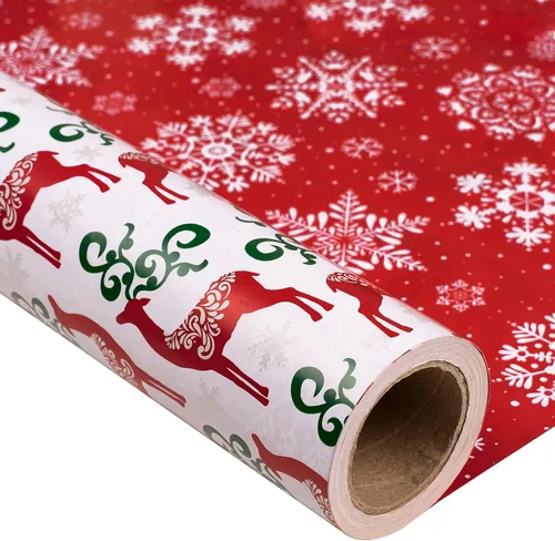 Vista 12 de MAYPLUSS Papel de Regalo de Navidad Rollo Jumbo - 30 Pulgadas X 100 Pies - Papel Metálico Vintage Verde y Dorado Cascanueces Ballet Papel de Regalo