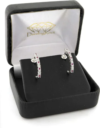 Vista 4 de Dazzlingrock Collection - Pendientes de aro para mujer, plata de ley