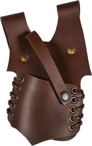 Vista 8 de Cinturón medieval con vaina para espada aventurero con soporte de cuero para espada universal, espada larga, cutlass