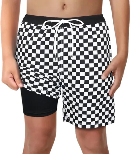 Vista 18 de Trajes de Baño para Niños con Forro de Compresión Cómodos Shorts de Natación Anti-Rozaduras Elásticos UPF Secado Rápido Talla 3T-20 Estrellas Águila
