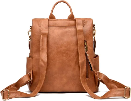 Vista 5 de Mochila de moda para mujer Bolsas de diseño multiusos Bolsa de hombro de cuero sintético Bolsa de viaje