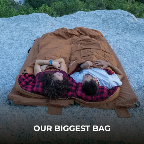 Vista 4 de Teton Bridger Sleeping Bag, Warm and Comfortable Camping Sleeping Bag, Tough Canvas Shell for Camping, Hunting, and Cold Weather Nuez pacana