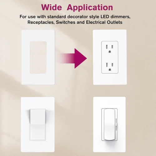 Vista 8 de Interruptor de luz de atenuación y controlador LED regulable de 24 V 160 W 2 en 1, cubierta de interruptor de luz sin tornillos, interruptores