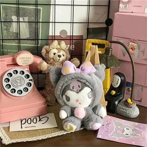 Vista 8 de Ahlsense Llavero de peluche lindo de dibujos animados de anime de 5 pulgadas (B)