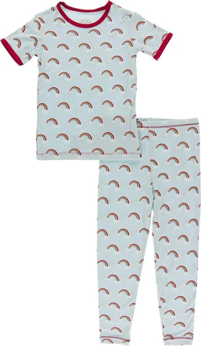 Vista 78 de KicKee Pants Conjunto de pijama de manga larga con estampado de piezas
