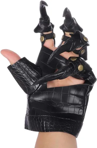 Vista 2 de Himine Accesorios de fiesta de carnaval de Halloween, accesorios para cosplay, guantes de garra de dragón, Negro