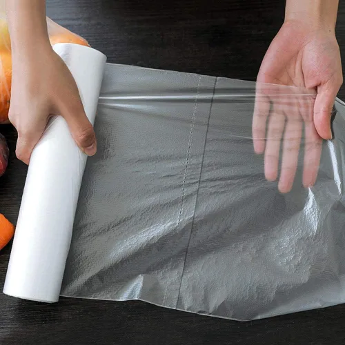 Vista 5 de 3 rollos de bolsas de plástico desechables para almacenamiento de alimentos - 3 tamaños - 240 bolsas