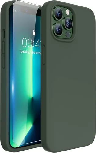 Vista 32 de Miracase Funda diseñada para iPhone 13 Pro Max con protector de pantalla, [forro de microfibra suave antiarañazos], funda protectora de silicona