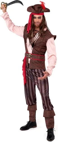 Vista 4 de Spooktacular Creations Disfraz de pirata caribeño para hombre adulto