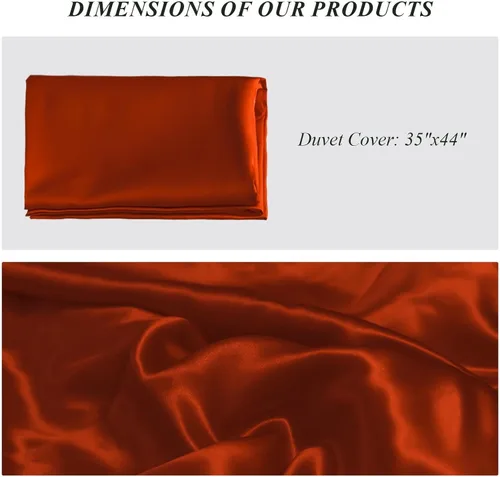 Vista 5 de PROMEED Funda de edredón de seda 100 % natural con cremallera oculta, ropa de cama de seda prémium de 23 momme para cabello y piel de bebé