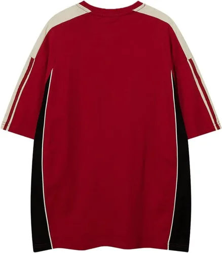 Vista 2 de Aelfric Eden Camisetas gráficas de gran tamaño para hombre con contraste de color, camiseta de carreras de velocidad unisex de ropa urbana, camiseta
