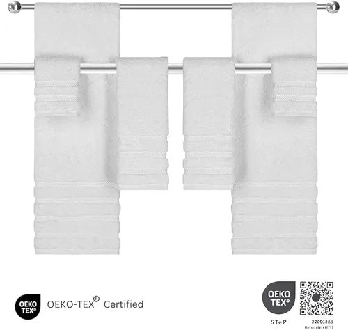 Vista 5 de Classic Turkish Towels - Juego de toallas de baño de 4 piezas para hotel o spa, resistentes y de secado rápido, fabricadas con 100% algodón turco