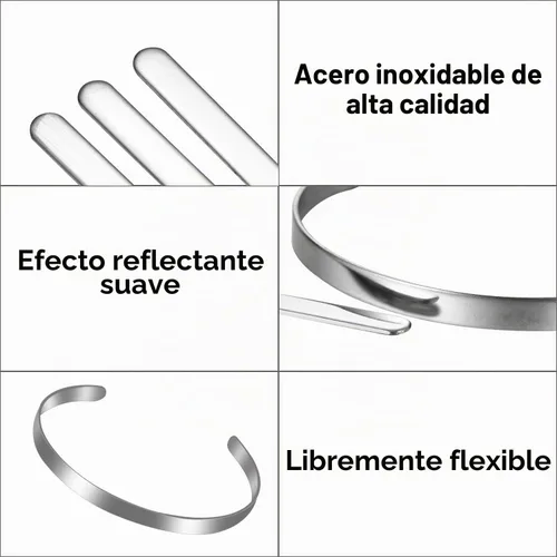 Vista 3 de 18 pulseras en blanco ajustables de acero inoxidable para hacer pulseras de joyería, 1/5 x 6 pulgadas