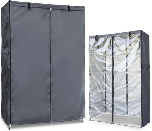 Vista 9 de Cubierta de Estante Impermeable, para Exteriores 600D de Servicio Pesado a Prueba de Polvo, Cubierta para Estantes de Almacenamiento