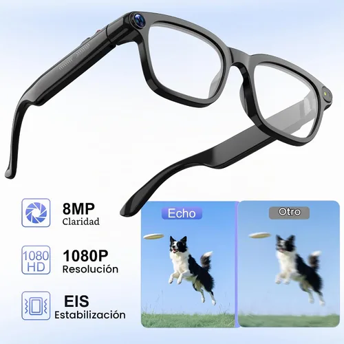 Vista 2 de Gafas inteligentes AI con cámara, 8MP, asistente GPT, traducción en tiempo