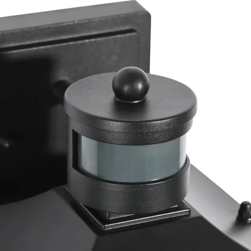 Vista 7 de Luces de pared con sensor de movimiento para exteriores, apliques de pared exterior de granja con vidrio transparente, faroles impermeables modernos