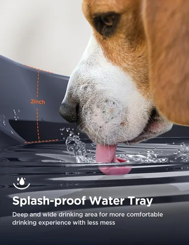 Vista 3 de Fuente de agua de 7L/1.8Gal para perros grandes, dispensador de tazón de agua para perros FEELNEEDY, fuente de agua para mascotas, dispensador
