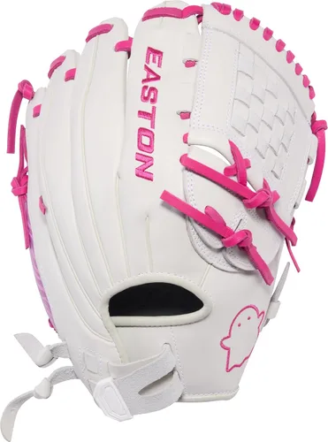 Vista 4 de Easton Ghost NX Fastpitch Softball Glove Blanco / Berry Cesta de red de 2 piezas